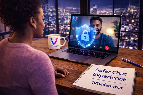 Chat de vídeo 1v1 com proteção de privacidade e experiência mais segura